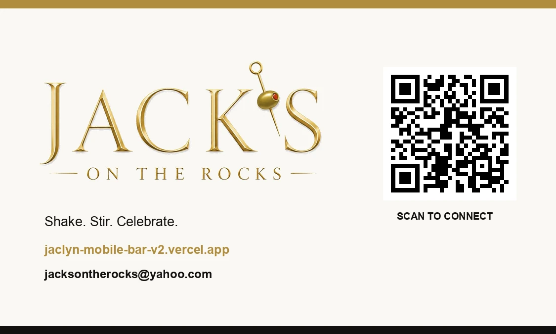 Tarjeta Shake. Stir. Celebrate. con código QR